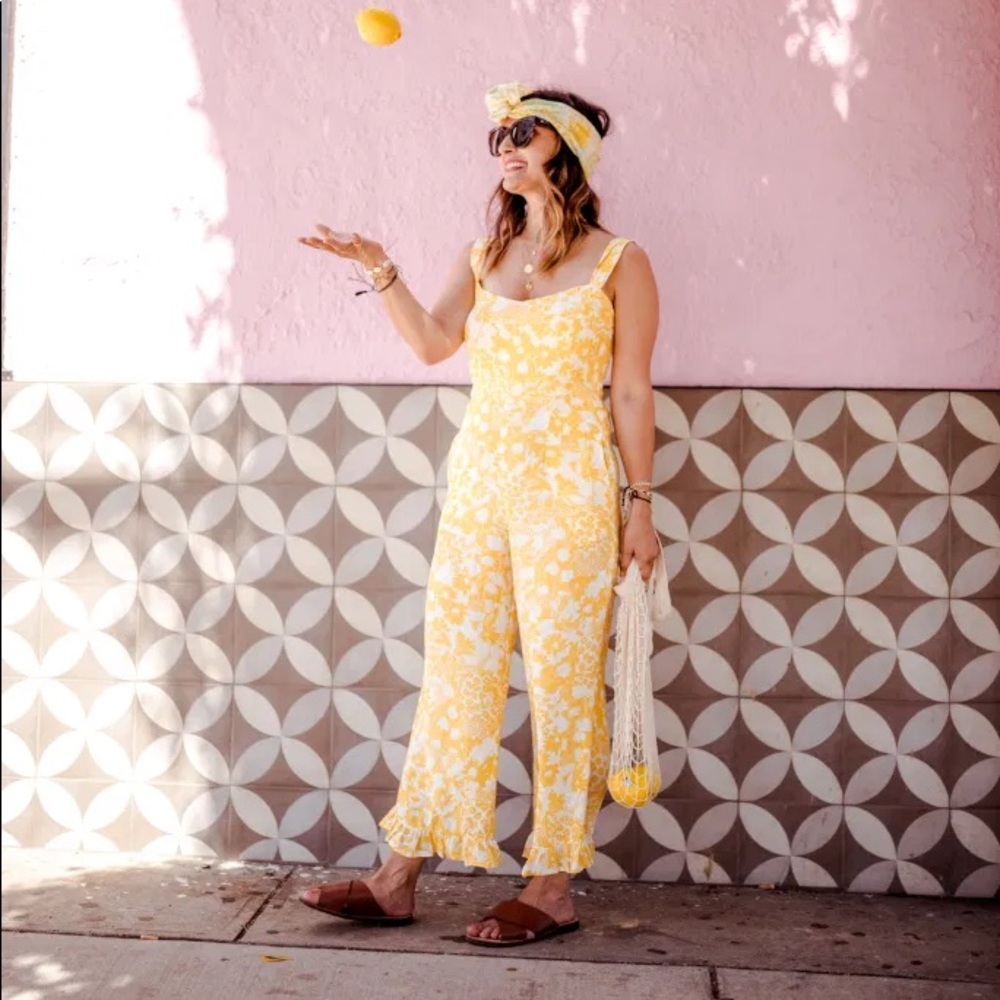 Faithfull the Brand Kasbah Floral Yellow Jumpsuit - Picture 6 of 16
